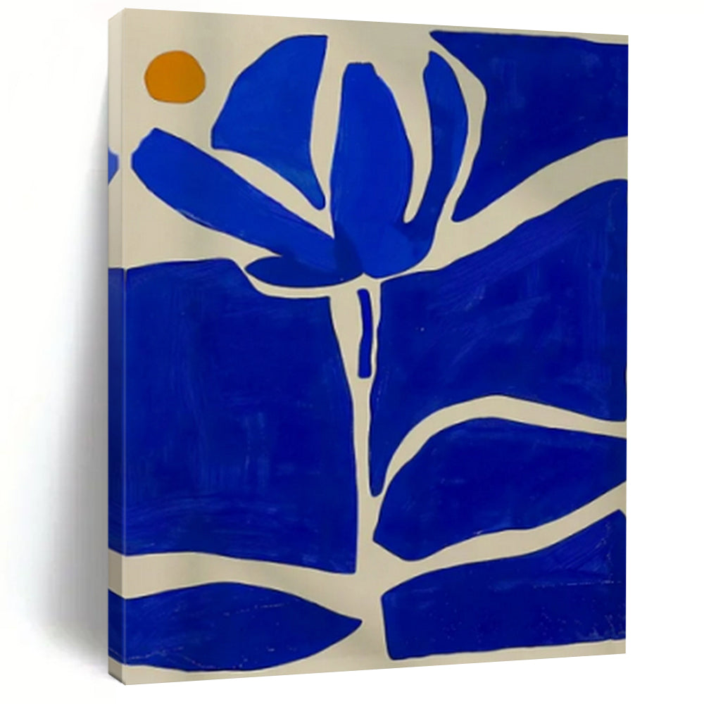Blue and White Floral, "Blue Blossom" – Abstract Floral Painting On Canvas PS0949