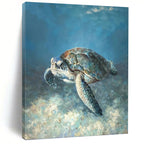 “Realistic Sea Turtle” - Realist - Inspired Animal Painting On Canvas PT1443