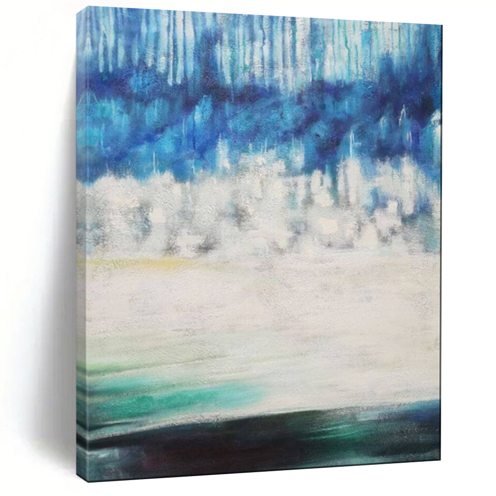 “Blue - White Abstract Forest” - Abstract Landscape Painting On Canvas PT1974