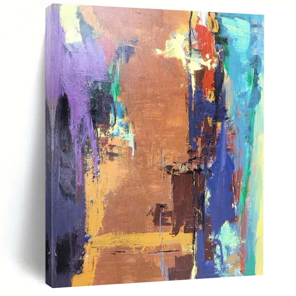 “Colorful Abstract Cityscape” - Abstract Landscape Painting On Canvas DS036