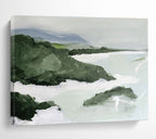 “Green Coastal Landscape Abstract” - Landscape Abstract Painting, Suitable for Beach House & Bedroom DKS603