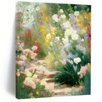 “Colorful Flower Garden” - Impressionist Landscape Painting On Canvas PT1356