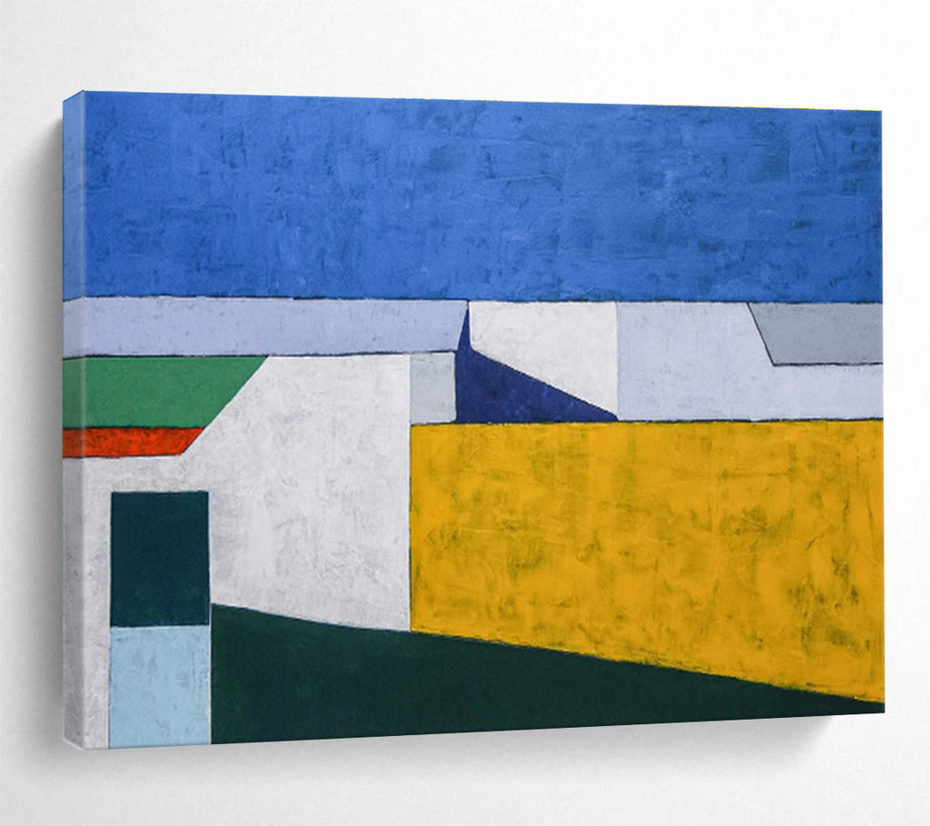 “Bold Color Block Abstract” - Abstract Painting On Canvas DKS557