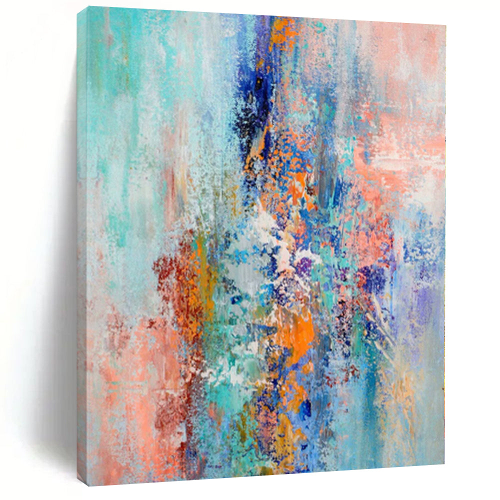 “Colorful Abstract Cascade” - Abstract Expressionist Painting On Canvas PS0013