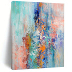 “Colorful Abstract Cascade” - Abstract Expressionist Painting On Canvas PS0013