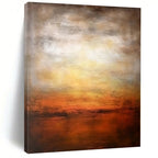 “Warm Toned Abstract Sunset Scene” - Serene Abstract Painting On Canvas PS0287