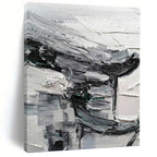 “Grey - Black Textured Abstract” - Abstract Expressionist Painting On Canvas PT1297