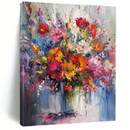 “Colorful Floral Abundance” - Vivid Flowers in a Lush Arrangement Painting On Canvas DS260