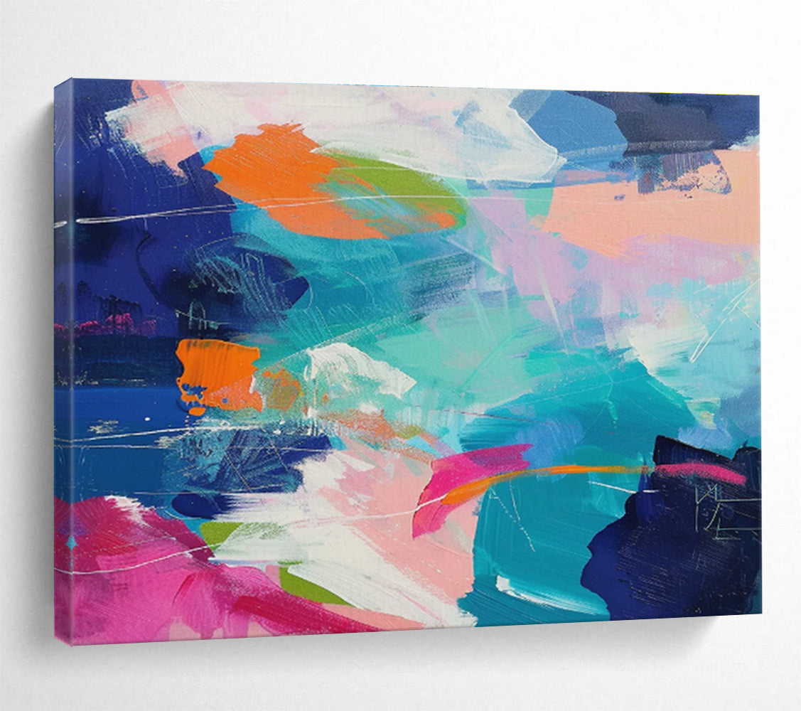 “Colorful Ocean Waves” - Abstract Seascape Painting On Canvas DKS489