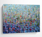 “Blue Based Colorful Abstract Mosaic” Abstract Mosaic Painting On Canvas PT1796