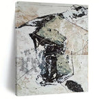 “Black - White - Grey Abstract Dynamic Forms” - Edgy Abstract Painting On Canvas PS0369