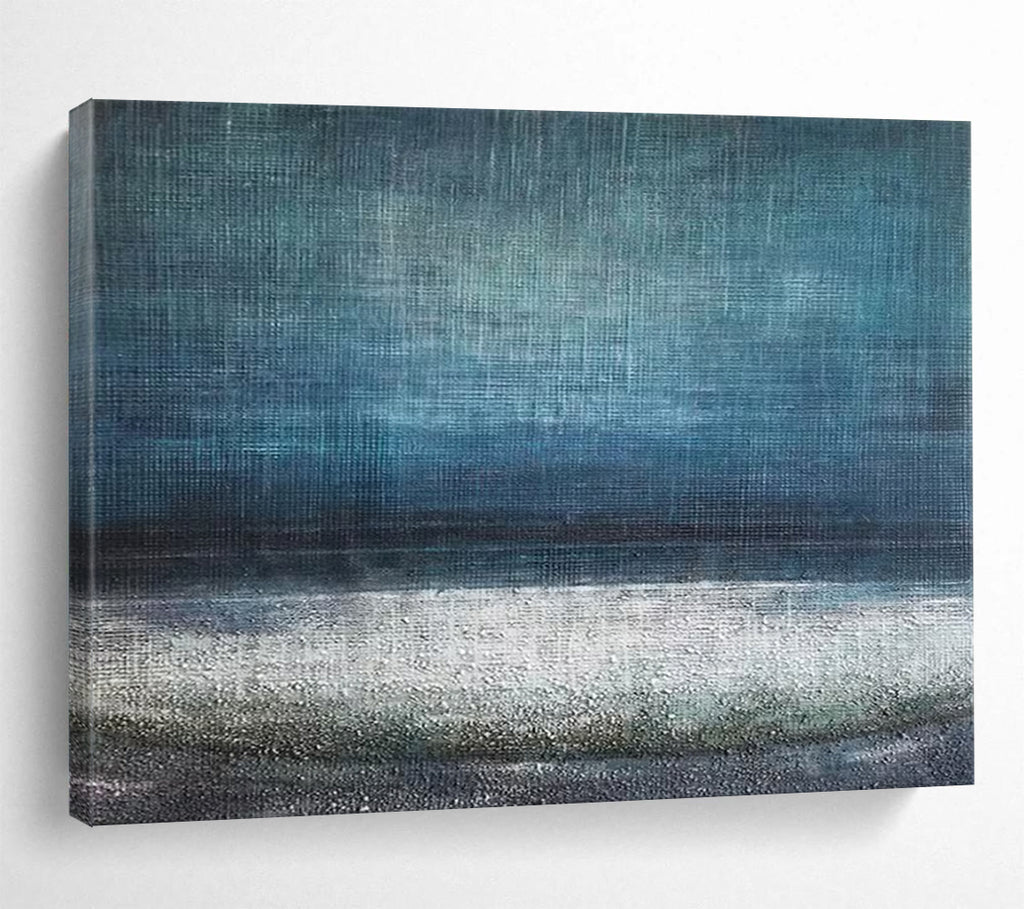 “Deep Blue Textured Abstract” - Calm Abstract Painting On Canvas PT154