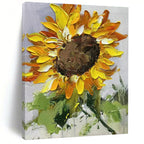 “Textured Sunflower Painting” - Impasto Oil Painting On Canvas PT2199