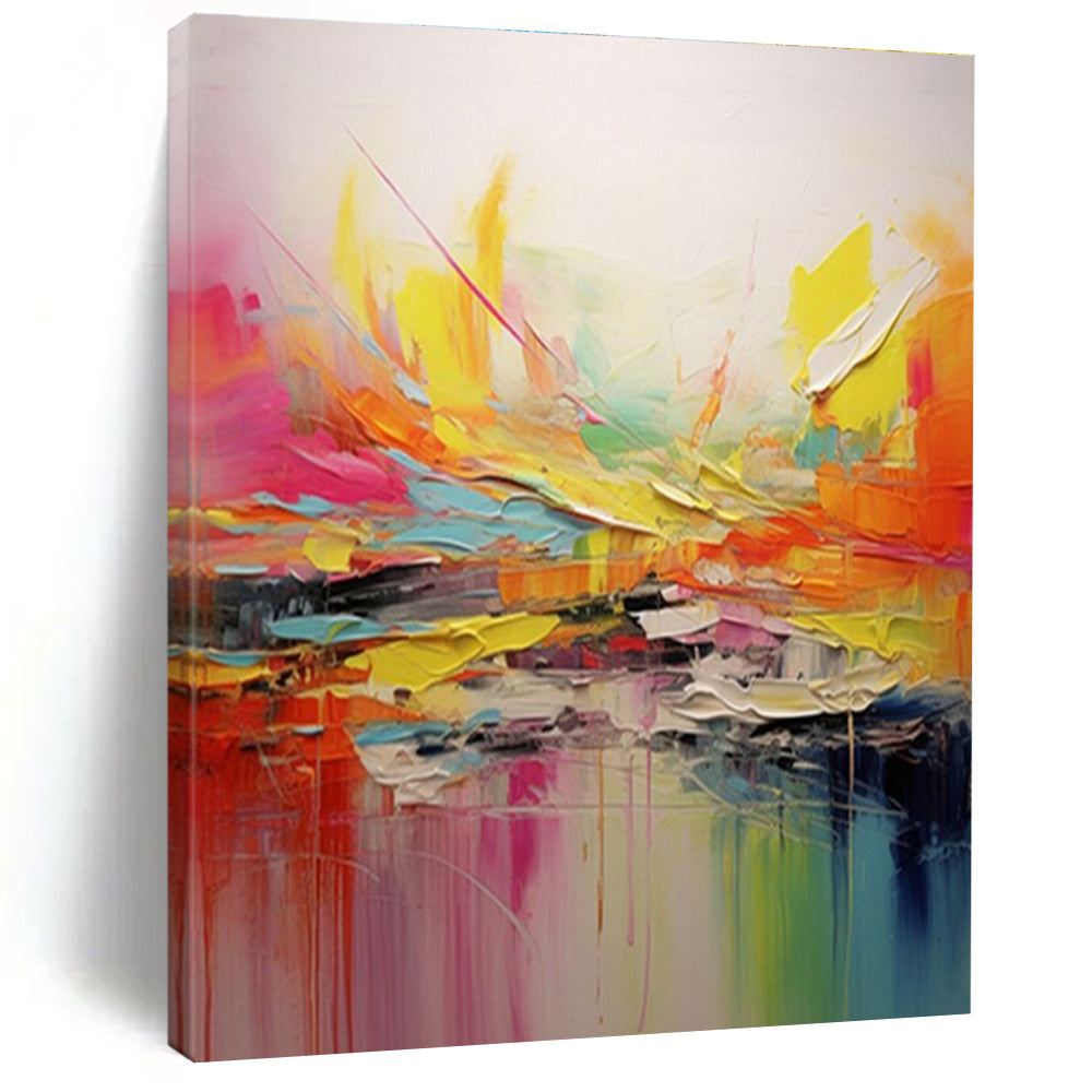 “Vibrant Abstract Splash” - Multicolor Abstract Expressionist Painting On Canvas PS0695