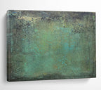 “Teal - Green Textured Canvas” - Earthy Hues Painting On Canvas PT1518