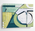 “Green - Toned Geometric Abstract” - Geometric Abstract Painting DKS543