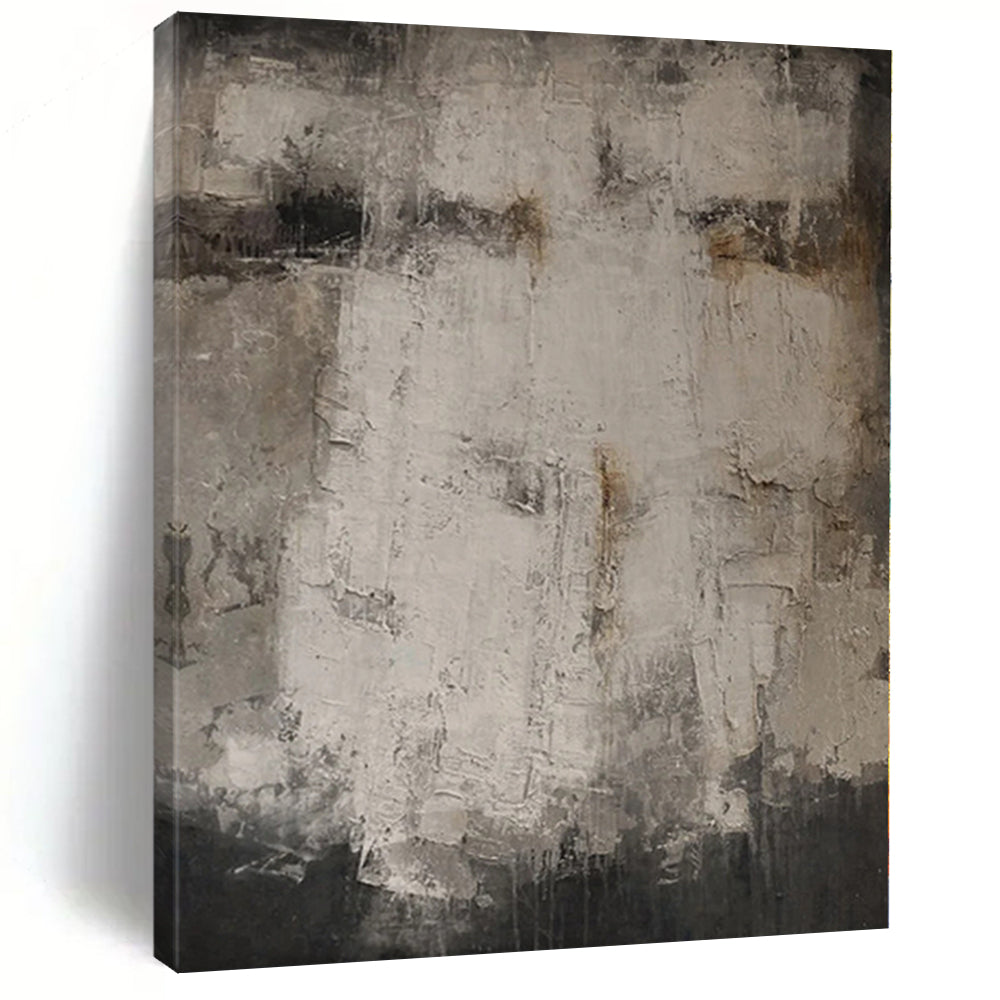 “Gray - Brown Textured Rustic” - Industrial Abstract Painting On Canvas PS0126
