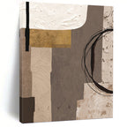 “Neutral and Gold Collage - Style” - Abstract, Earth - Toned Painting On Canvas PT1516
