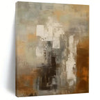 “Muted Abstract Urban” - Gray, Brown, Beige Abstract Urban Painting PS0602