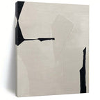 “Black - White Geometric Fragment” - Modern Abstract Painting On Canvas PS0146