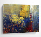 “Golden - Blue Abstract Fusion” Abstract Painting On Canvas DKS193