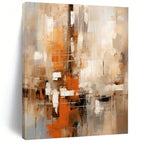 Earthy Tones with Abstract Layers "Earthy Mosaic" Abstract Painting On Canvas PS1258