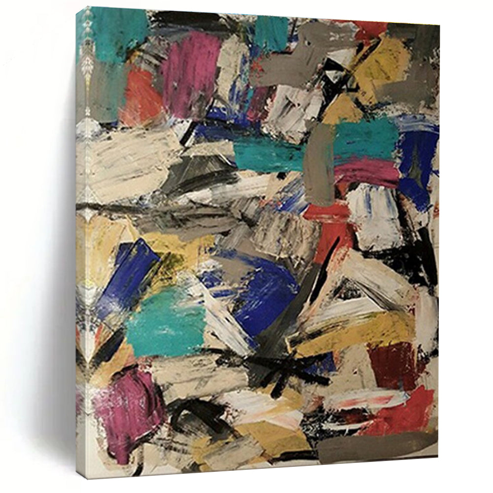 “Vibrant Color Blocks Abstract” - Multicolor Abstract Expressionist Painting On Canvas PS0727