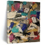 “Vibrant Color Blocks Abstract” - Multicolor Abstract Expressionist Painting On Canvas PS0727