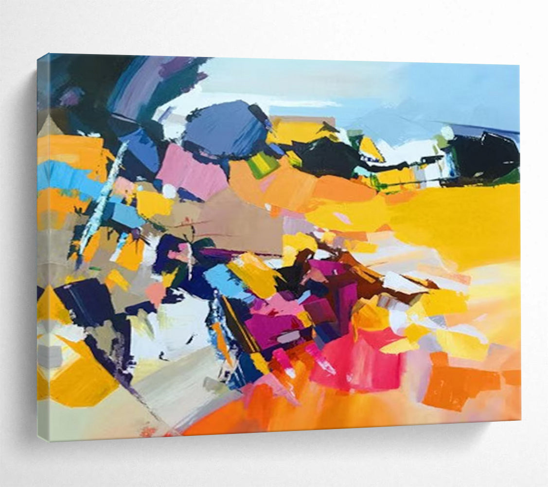 “Bold Color Block Abstract” - Dynamic Modern Painting On Canvas PT187