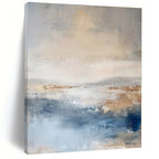 Beige, Blue, Brown with Abstract Horizons "Abstract Horizons" Abstract Painting On Canvas PS1340