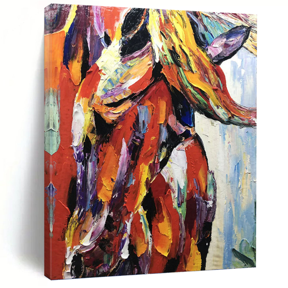 “Colorful Horse Portrait” - Expressionist Animal Painting On Canvas PT1272