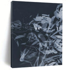 “Indigo Floral Abstraction” - Layered Plant Forms Painting On Canvas DS240