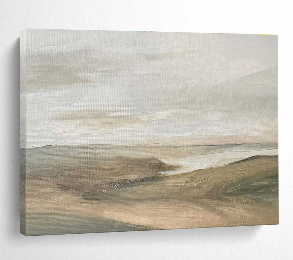 “Neutral - Toned Desert Vista” Landscape Painting On Canvas DKS247