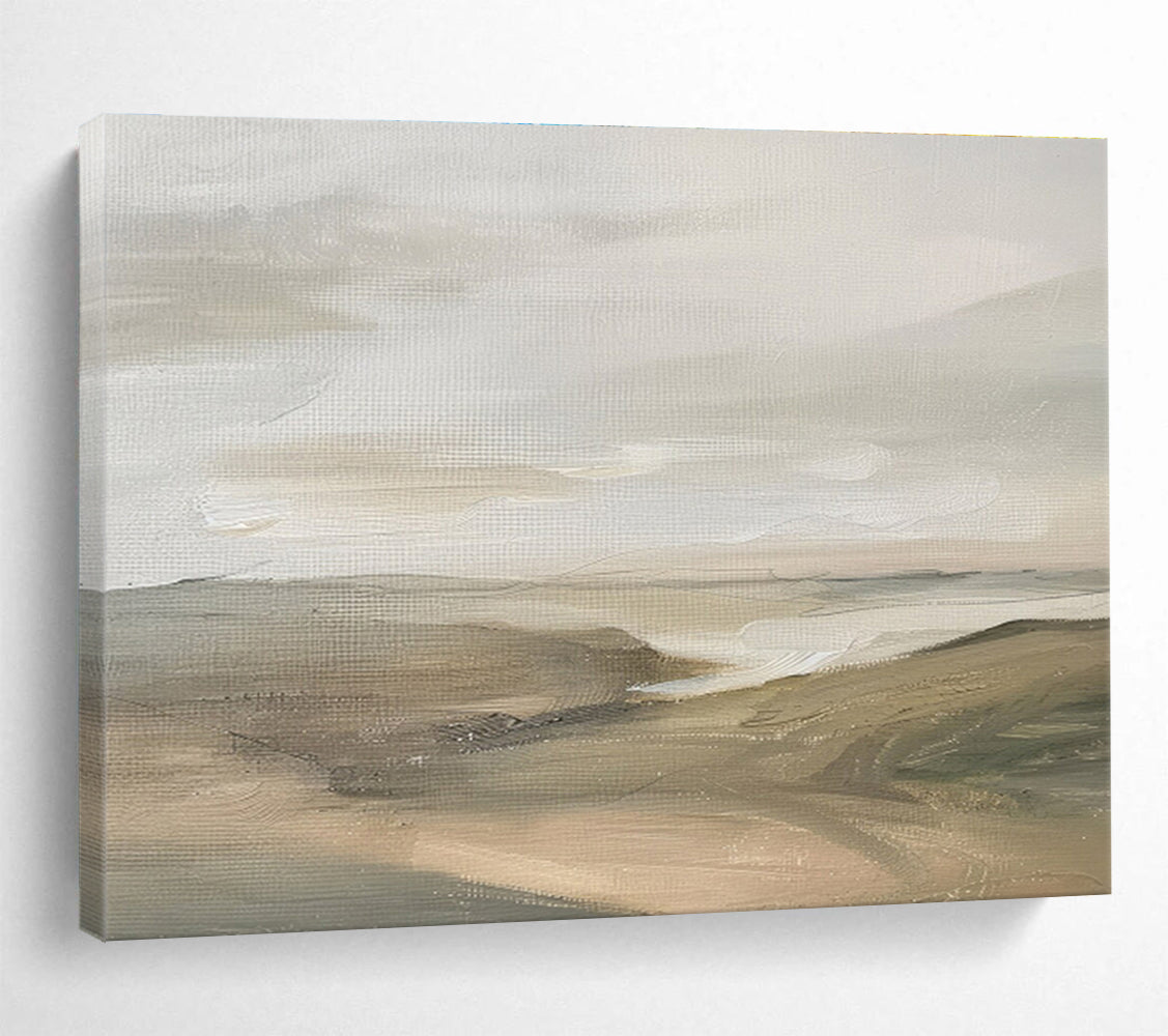 “Neutral - Toned Desert Vista” Landscape Painting On Canvas DKS247