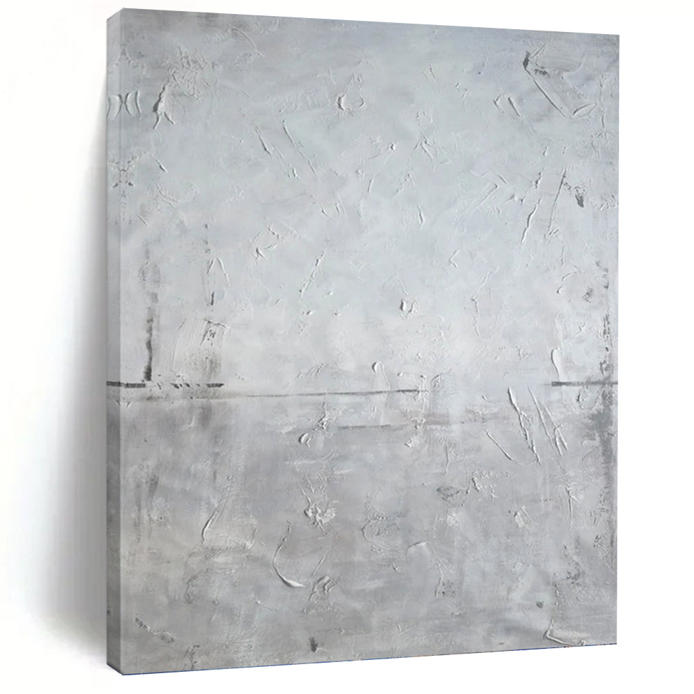 “Textured Gray Minimalism” - Minimalist, Tactile - Styled Painting On Canvas PT1581