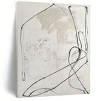 “Black - White Line Abstract” - Subtle Abstract Painting On Canvas PS0163