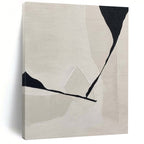 “Black and White Geometric Abstract” - Minimalist Geometric Painting On Canvas PT2249