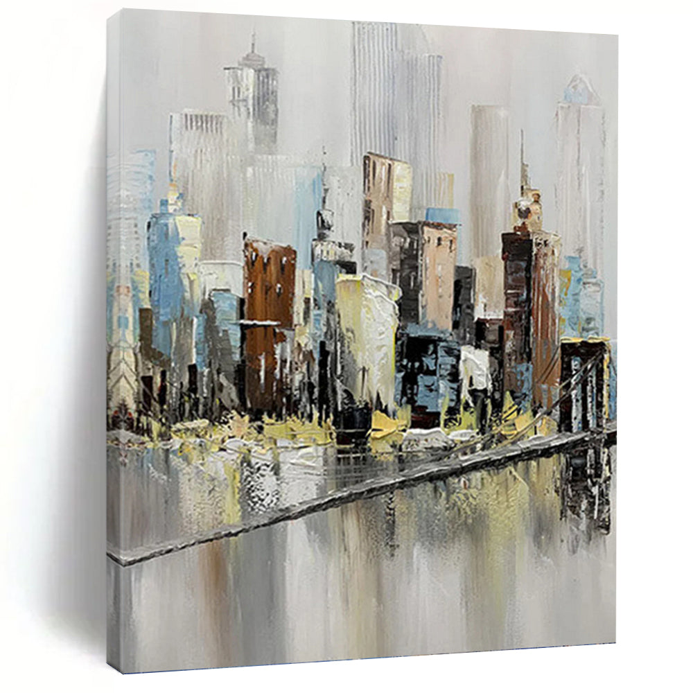 “Cityscape Impasto” Painting On Canvas PT1451