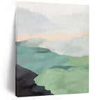 “Pastel Mountain Landscape” - Minimalist - Inspired Landscape Painting On Canvas PT1445