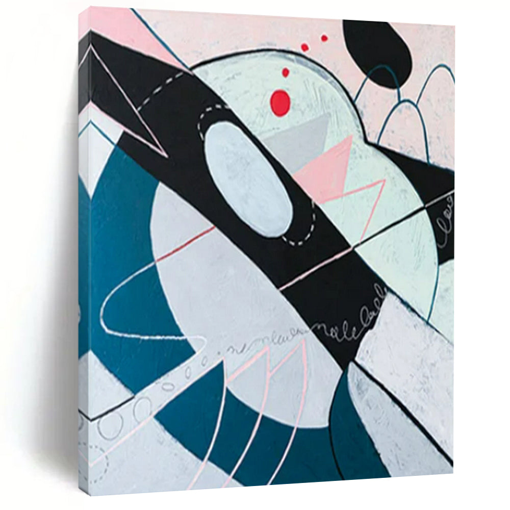 “Soft Pastel and Playful Shapes” - Abstract Whimsy Painting On Canvas PT2385