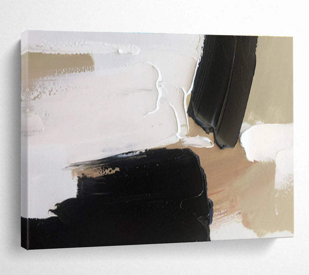 Neutral Palette with Contrast - Elegant Abstract Painting On Canvas DKS316