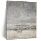 Gray Textured Landscape Hints Minimalist Abstract Painting On Canvas DS058