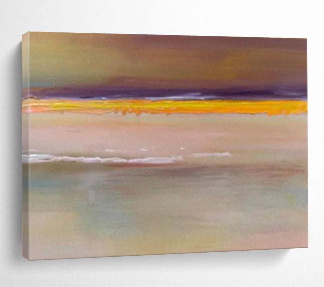 Minimalist Color Block Horizon - Simplistic Landscape Painting On Canvas DKS373