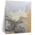 “Line - Detailed Floral Abstract” - Contemporary Floral Painting On Canvas PT1958