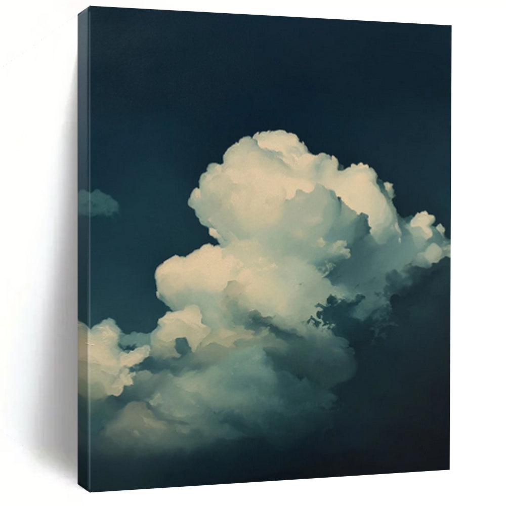“Blue - White Dreamy Clouds” - Surreal Sky Painting On Canvas DS020