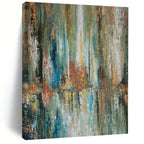 “Colorful Forest Reflection Abstract” - Nature - Inspired Abstract Painting On Canvas PS0049