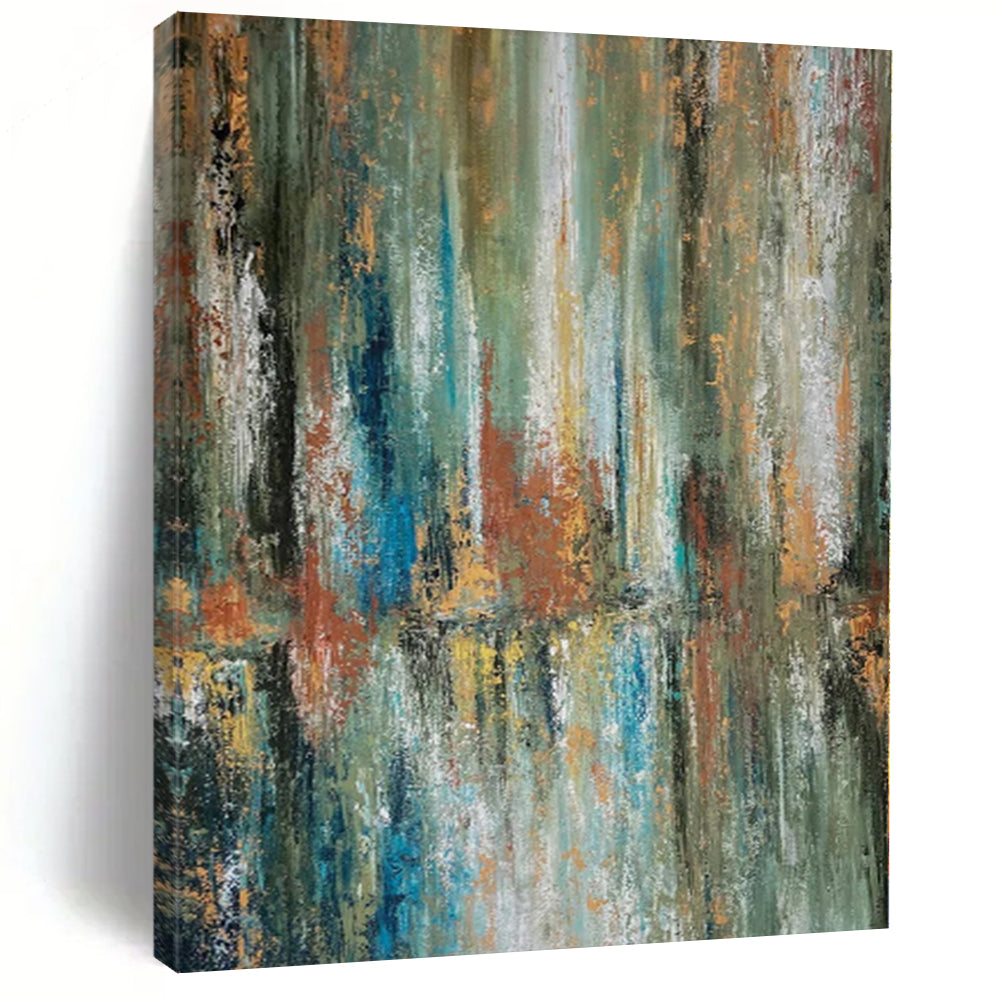 “Colorful Forest Reflection Abstract” - Nature - Inspired Abstract Painting On Canvas PS0049
