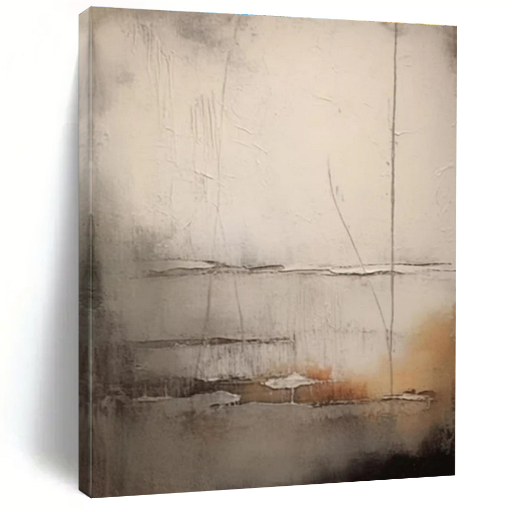 “Neutral Textured Layers” - Neutral Tones Abstract Minimalist Painting On Canvas PS0709