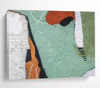 “Green and Orange Abstract Fusion” - Abstract Painting on Canvas DKS576