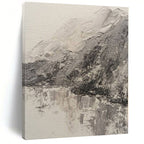 Gray, Black with Textured Landscape "Mountain Echo" Impasto Painting On Canvas PS1200